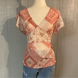 Y2K 90s 00s Vintage Sheer Babydoll Tee Blouse L Fairycore